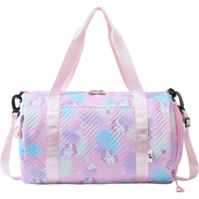 1 Sac de sport séparation sec et humide compartiment à chaussures tissu Oxford imperméable pour fille yoga natation .