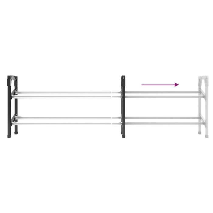 Meuble à chaussures extensible avec 2 étagères 119x24x37 cm_2 ans garantie_17221