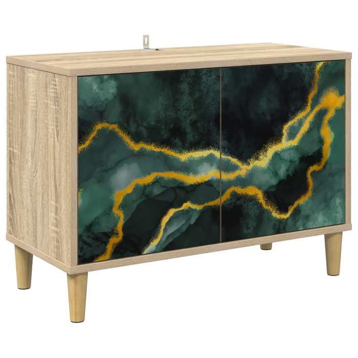 Nouveau Meuble TV WIJHE 69 x 33 x 50 cm Sonoma Bois dingénierie poids:13 kg_11192