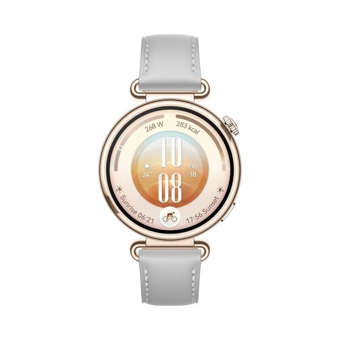Montre connectée Huawei Watch GT 7 41 mm Bluetooth acier inoxydable doré avec bracelet en cuir composite - vue 6