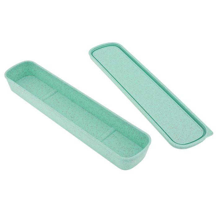 Boîte de rangement portable pour couverts trousse de voyage pour vaisselle boîte de rangement pour ustensiles 1 pièce (Vert