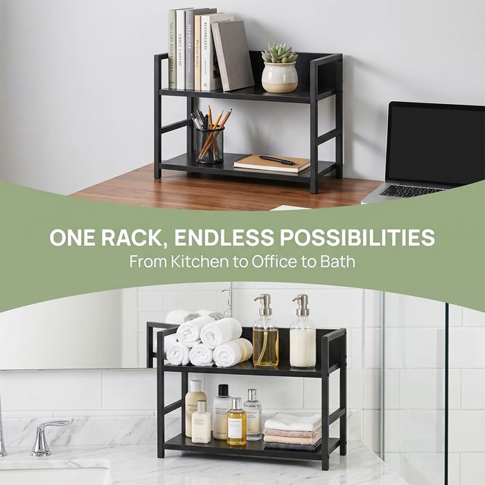 OHMG-Support De Rangement Pour Plan De Travail-Étagère De Rangement Pour Cuisine-Ne Risque Pas De Vaciller-43*18*30cm-Noir