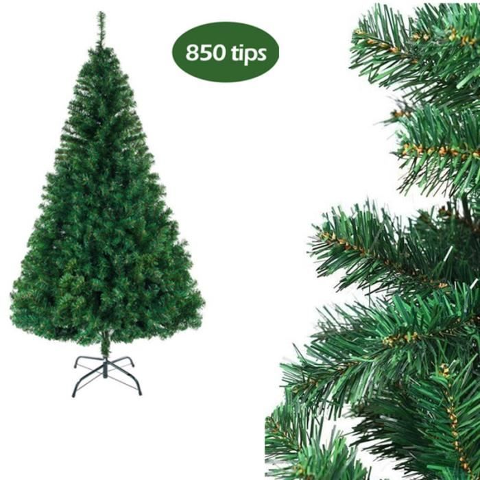 VEYLIN Sapin de Noël artificiel avec support en métal Blanc 1,5 m