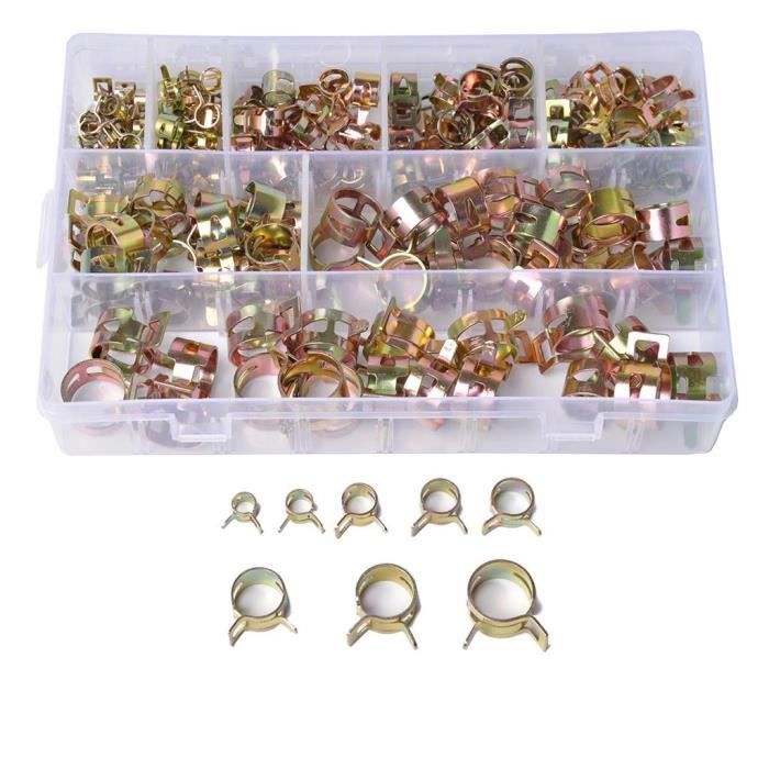 100 Paquets Shiwaki Clips//Colliers De Serrage /à Ressort Carburant Air Tuyau deau Auto-Serrage