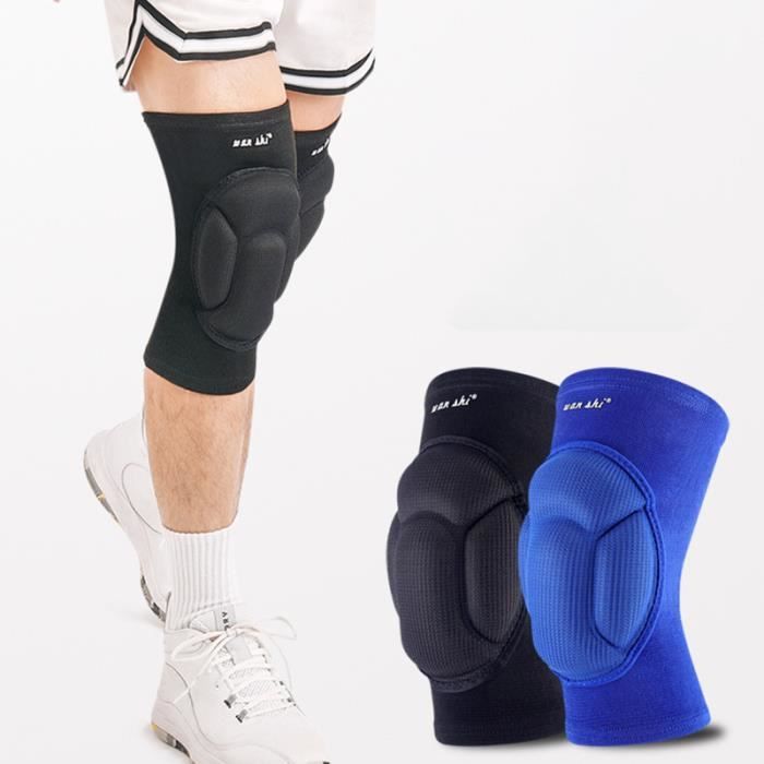Bleu M - Genouillères de volley ball pour hommes et femmes, éponge optique,  Manchon de compression du genou d