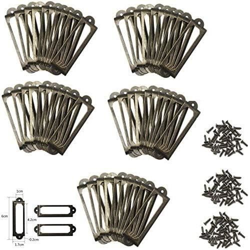 Sollbry Cadre D'étiquette Rétro 10Pcs Porte-étiquettes en Bronze Antique Cadre en Métal Cadre Étiquette de Nom Vintage Carte d'étiquette pour Meubles Tiroirs Armoires Classeurs (70x33mm Sollbry Cadre D'étiquette Rétro 10Pcs Porte-étiquettes en Bronze Antique Cadre en Métal Cadre Étiquette de Nom Vintage Carte d'étiquette pour Meubles Tiroirs Armoires Classeurs (70x33mm