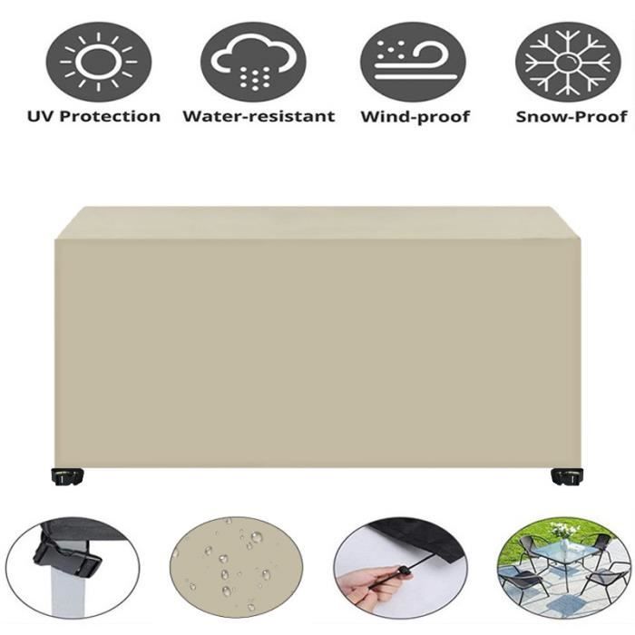 Housse De Protection Pour Table De Jardin Ronde, Imperméable, Coupe-vent, Anti-UV, Pour Table Circulaire 4-6 Places, 128 X 71 Cm