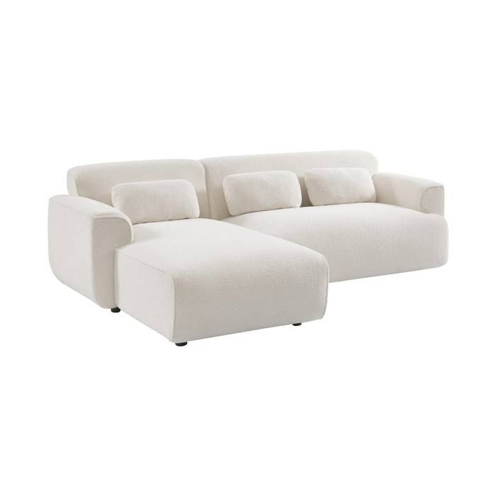 Canap&eacute; 3 places, angle gauche, tissu bouclette sweeek
