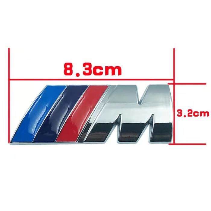 Logo Sigle Embleme BMW M Adhésif Métal 83mm*32mm