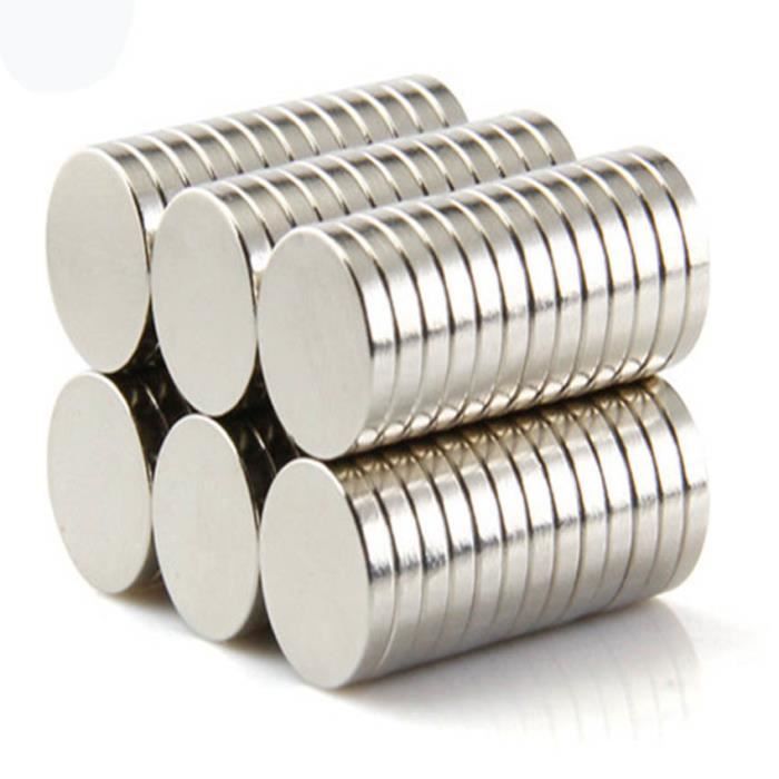 100 Pièces En Néodyme Disques Aimants Magnétiques Disques 10x5 mm nickelés très fortement
