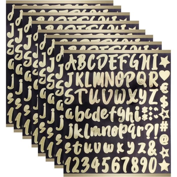 648 pièces - 8 feuilles - Autocollants - Numéro de maison - Vinyle