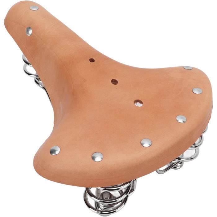 Selle de vélo rétro vintage en cuir PU à ressort confortable