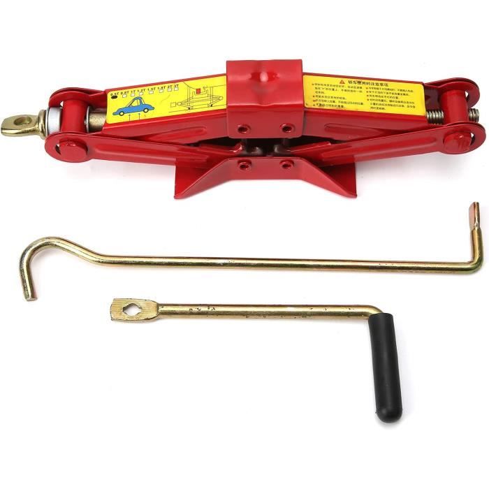 HOMCOM Cric De Levage Cric Voiture Hauteur De Levage 10-105 Cm Charge Max. 3 Tonnes Pour Kit De Maintenance Agricole, Palan, Treuil Acier Rouge