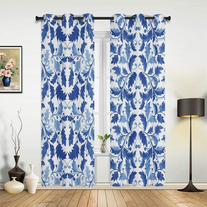 Rideau Occultant Bleu Dessin Animé RenardRideaux Thermiques À Oeillets Pour Salon Chambre