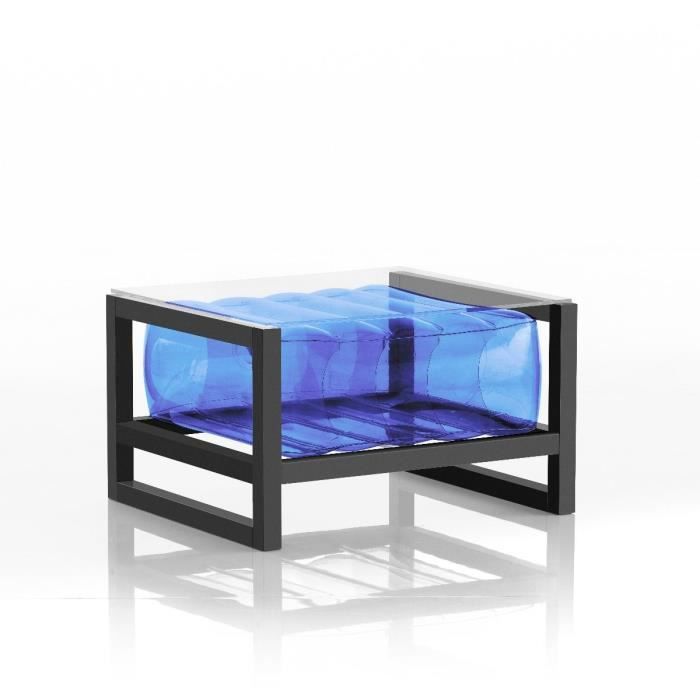 Table basse - MOJOW - YOKO - Cadre aluminium - Bleu - Contemporain - Design