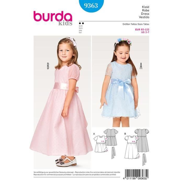 Patron Burda Kids 9363 Robe De Ceremonie Cdiscount Beaux Arts Et Loisirs Creatifs
