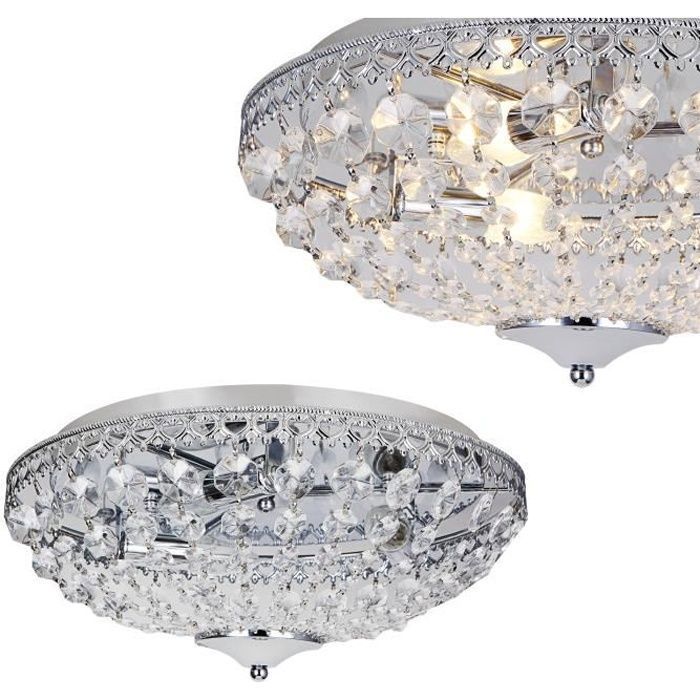 lux.pro plafonnier cristal synthétique Ø40cm lampadaire en cristal plafonnier lampe
