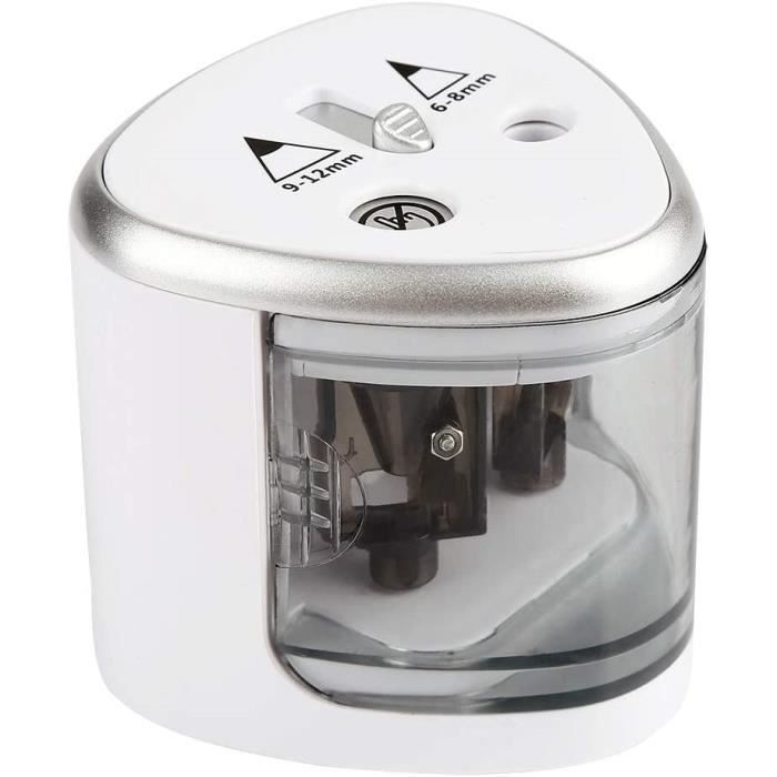 Accessoire Bureau Maison Taille-crayon Électrique Tenwin - Double Trou Pour Crayons 6-12mm, Piles AA, Affûtage Rapide 3-5s Tenwin Aiguiseur Lame Durable