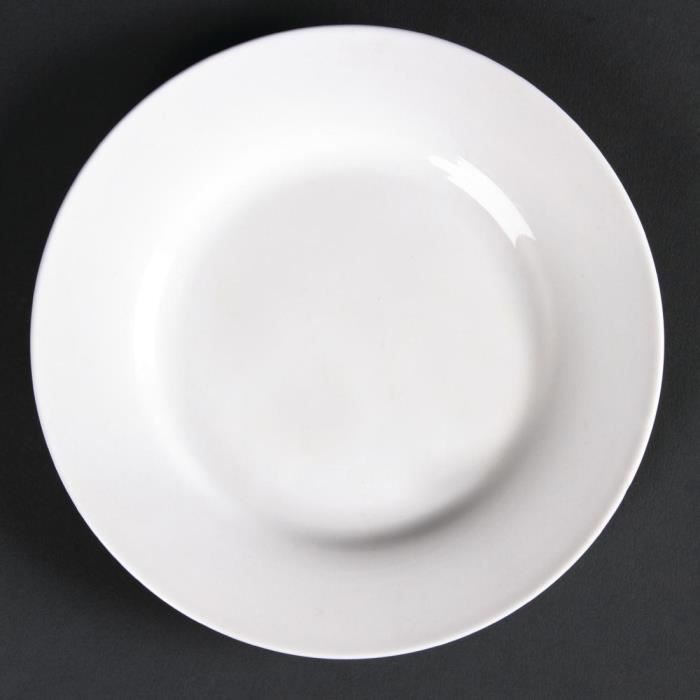 Tramontina – Lot 6 Assiettes Creuses Rondes Porcelaine Blanche Rustico 22 Cm – Design Champêtre Élégant Et Durable