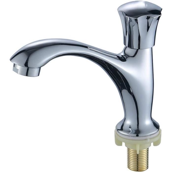 Robinet Eau Froide Rond Mitigeur Lavabo Robinet Salle De Bains En Métal
