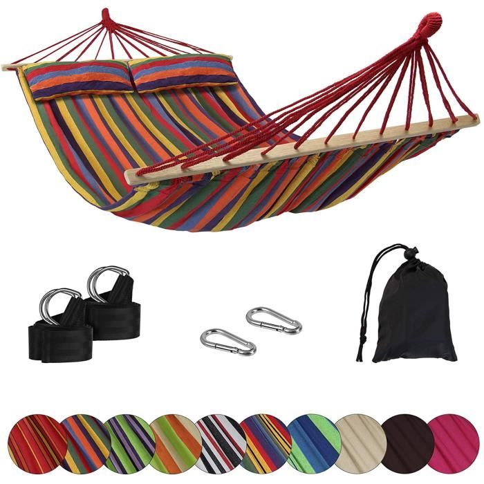 Hamac KIP Rouge 200x150 Cm – Avec Couverture Et Kit De Fixation, Jusqu'à 200 Kg (neuf)