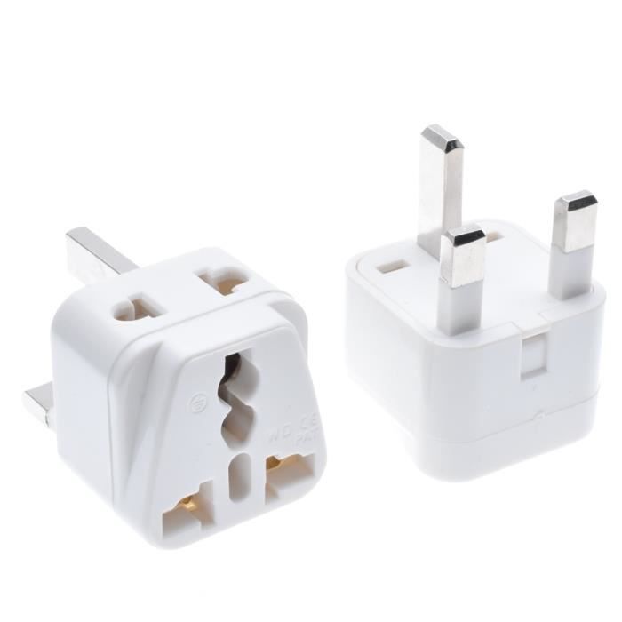 Adaptateur De Voyage 2 Pcs Europe Vers UK - Prise Anglaise Type G Pour Irlande, Angleterre, Écosse, Dubaï