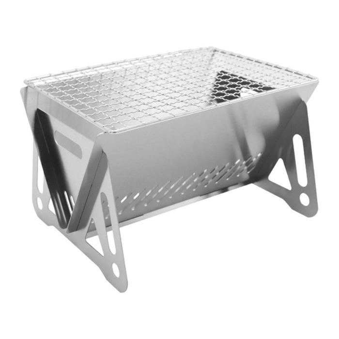 Support De Poêle Pliable En Acier Inox - Grille Pour Feu De Camp, Camping, Rando