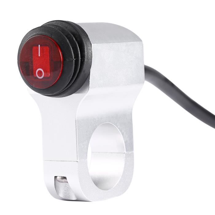 Qiilu QL05872 7 8inch 22mm moto interrupteur antibrouillard guidon interrupteur antibrouillard ON//OFF avec voyant bouton de retour manuel - bleu