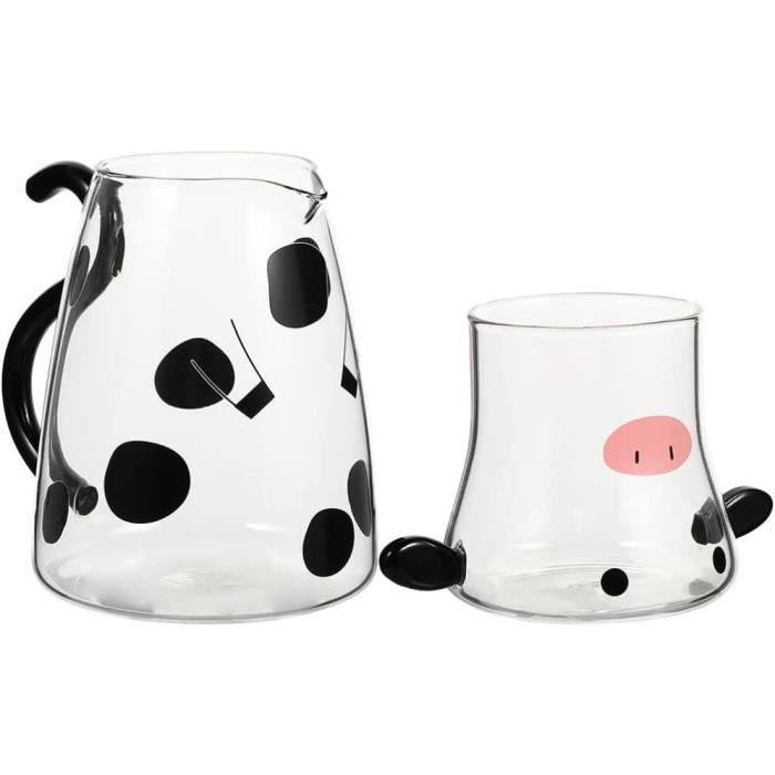 Pichet En Verre Vache Verre De Chevet Nuit Carafe À Eau Ensemble Bouilloire À Eau Claire Pot À