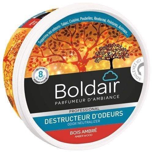 BOLDAIR - Gel destructeur d'odeur Bois Ambré - Neutralise les odeurs - parfume- durée 8 semaines - 3