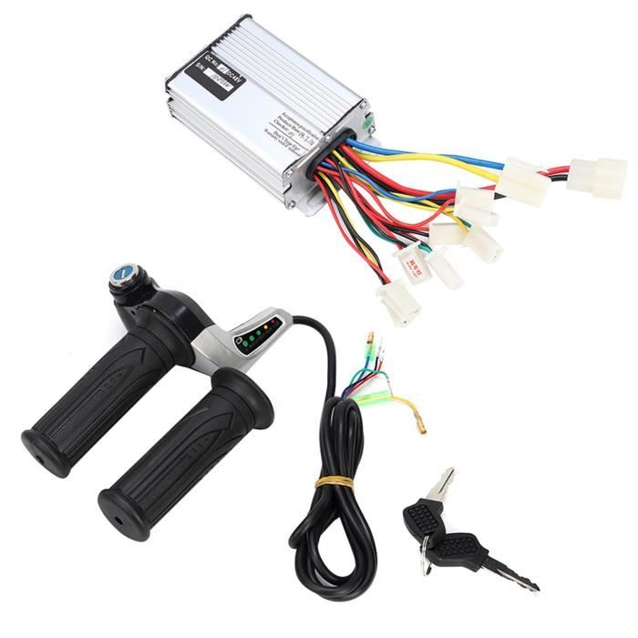 Kit de Poignée d'Accélérateur de Contrôleur de Moteur Brossé 36V 1000W pour Motos Électriques Vélos Tricycle Scooter