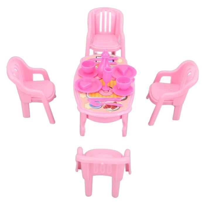 Meubles de maison de poupée Chaises de table à manger de maison de