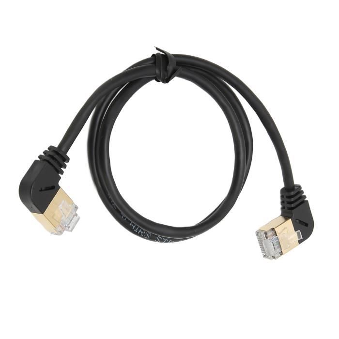 Câble Ethernet SinLoon Cat8 90° - 40 Gbit/s, 2000 MHz - Blindé SFTP Pour Espaces Étroits