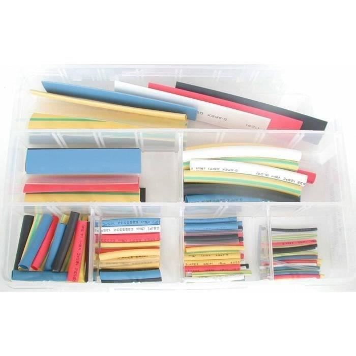 Coffret composé d'un assortiment de 127 manchons de couleur en gaine thermorétractable de Ø: 1,6mm à
