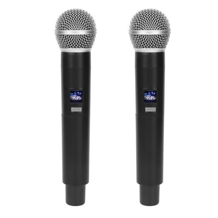 Ensemble de micros sans fil en métal Système de microphone sans fil professionnel 1 pour 2 microphones dynamiques sans fil