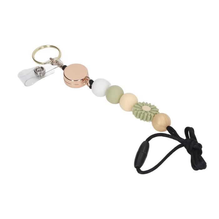 Attache-tétine En Silicone Pour Bébé - QIILU - Perles En Silicone Souple - Éléphant - Blanc