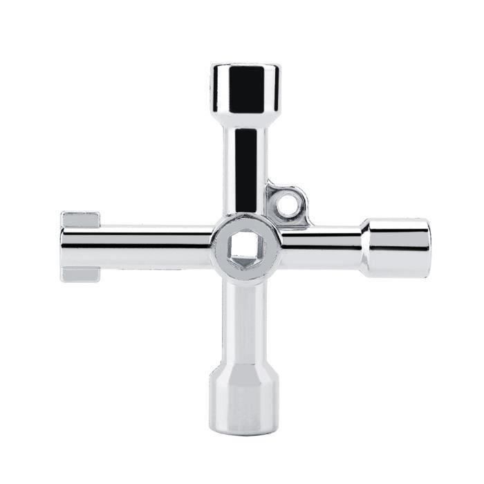 Clé à Douille Triangulaire M5 - Longueur 100 Mm, Tige 6x63 Mm, Acier Galvanisé, Modèle DIN 22417