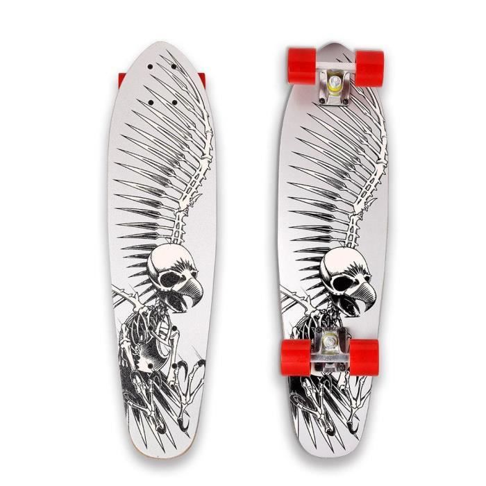 Skateboard Complet 24 Pouces Rétro Cruiser – Pont En Bois, 8″ De Large – Sans Marque