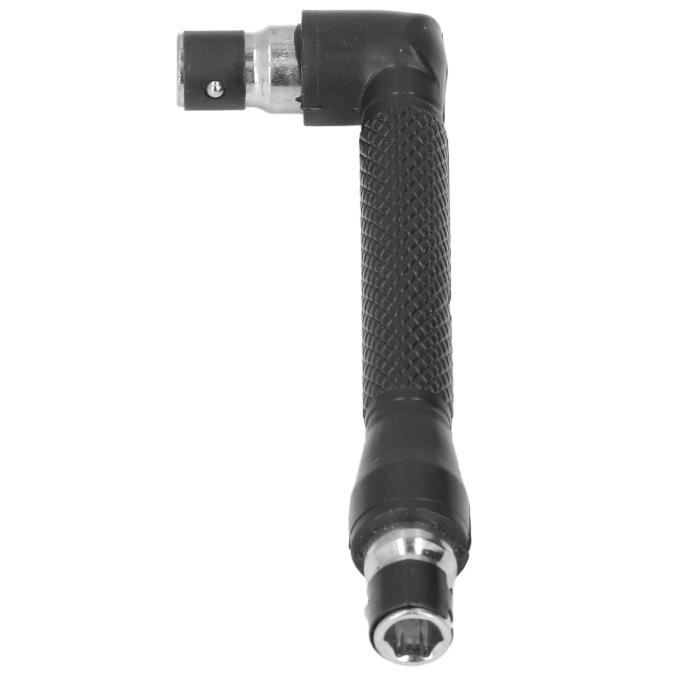 Tournevis à Cliquet Angle Droit + 10 Embouts - Parfait Pour Les Espaces Serrés - 90°, Entraînement 1/4"