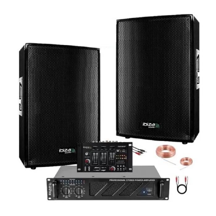 Pack Sono 3000w - Ampli 1600w - Enceintes 2x700w - Table de Mixage