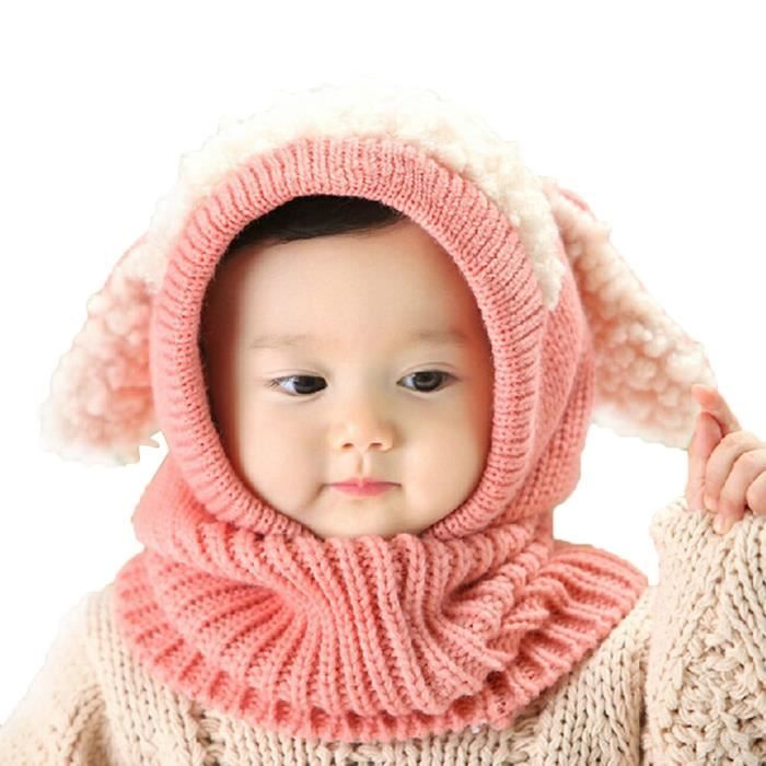 cagoule fille cagoule bebe cagoule enfant hiver Chapeau d'hiver en peluche  pour bébé, écharpe pour fille et garçon, gants doux, couvre-tête en velours  d'automne, casquette à capuche pour fille de 3 à
