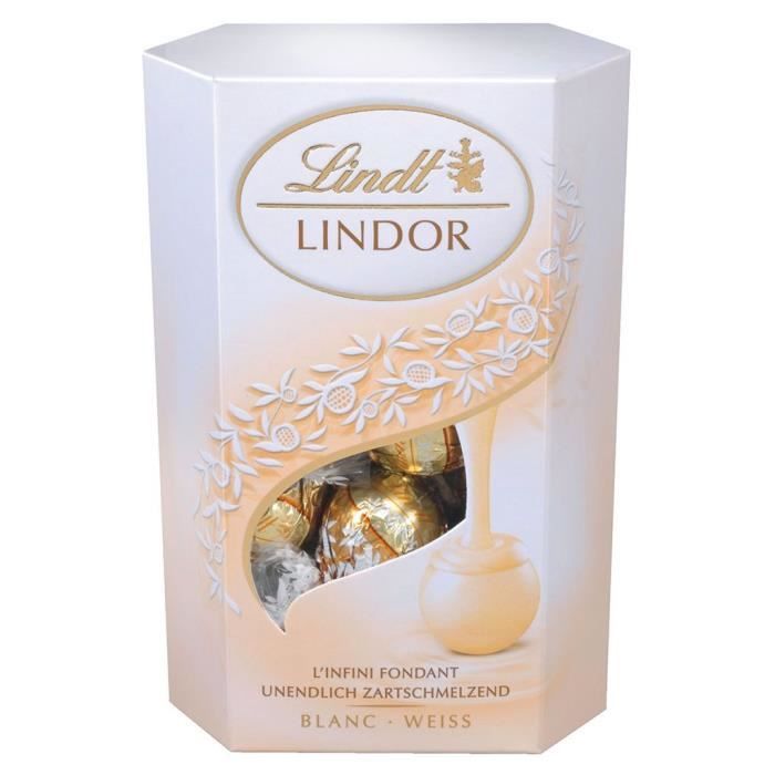 Lindt Lindor Cornet Boules Blanc Fraise 200g -  Chocolats