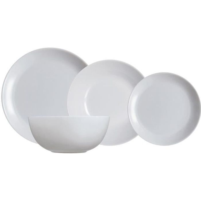 Service de table - LUMINARC - Diwali Granit - 19 pcs - Pour 6 personnes - Verre empilable