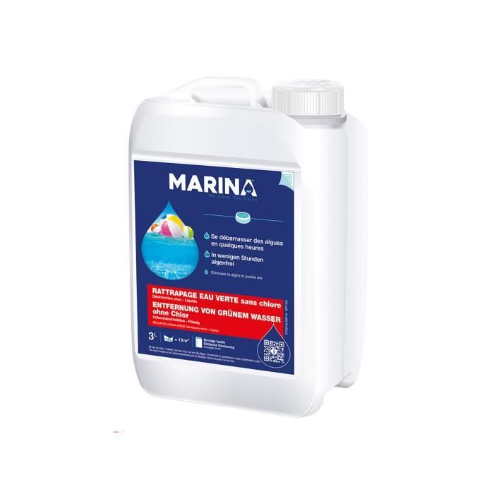 Anti-algues choc SOS rattrapage eau verte 3 L - Marina