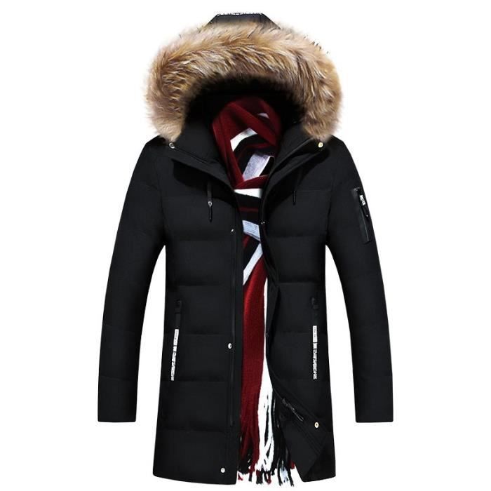 manteau capuche fourrure homme