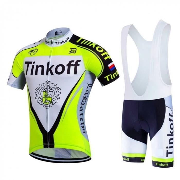 Tinkoff Maillot De Velo Route Manches Courte Homme Cuissard A Bretelle Gel Combinaison De Vtt Ensemble De Vetement Prix Pas Cher Cdiscount