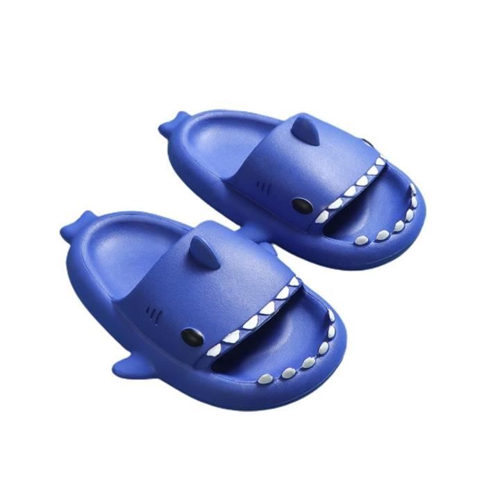 Urijk Chaussons Adultes Pantoufles Chaussons de Douche Requin Fille Claquettes Chaussures de Plage Garçon Chaussures Antidérapant pour Salle de Bain Plage Piscine 