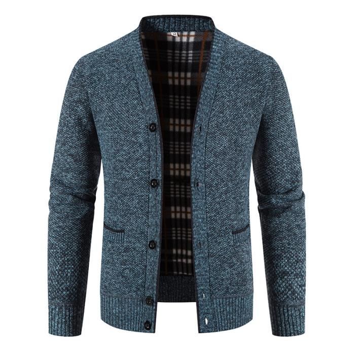 Gilet Cardigan Epais Homme Gilet Zippee Homme En Tricot Col