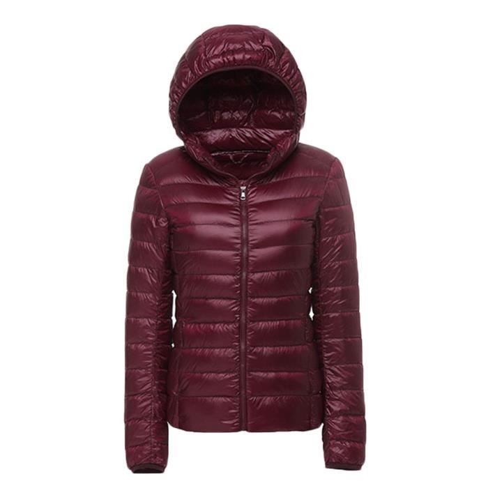 KBOPLEMQ Doudoune Légère à Capuche Pour Femme - Manteau En Duvet Léger Pour Femme - Veste D'hiver Pour Femme - Légère, Ultra Légère Et Fine - Veste Matelassée Pour Femme - Veste