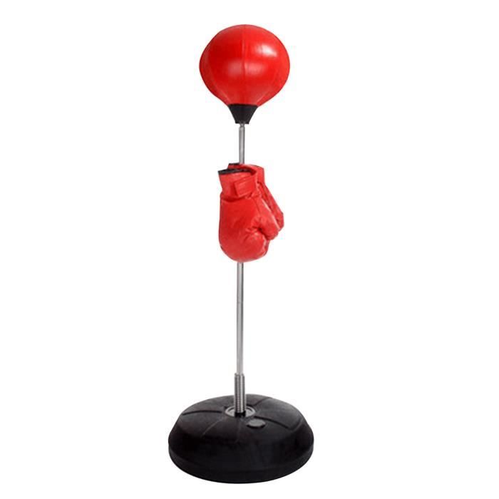 HOMCOM Sac De Frappe à Suspendre - Kit De Fixation, Chaine 4 Points Gants Inclus Acier Pvc Epe Rouge Noir